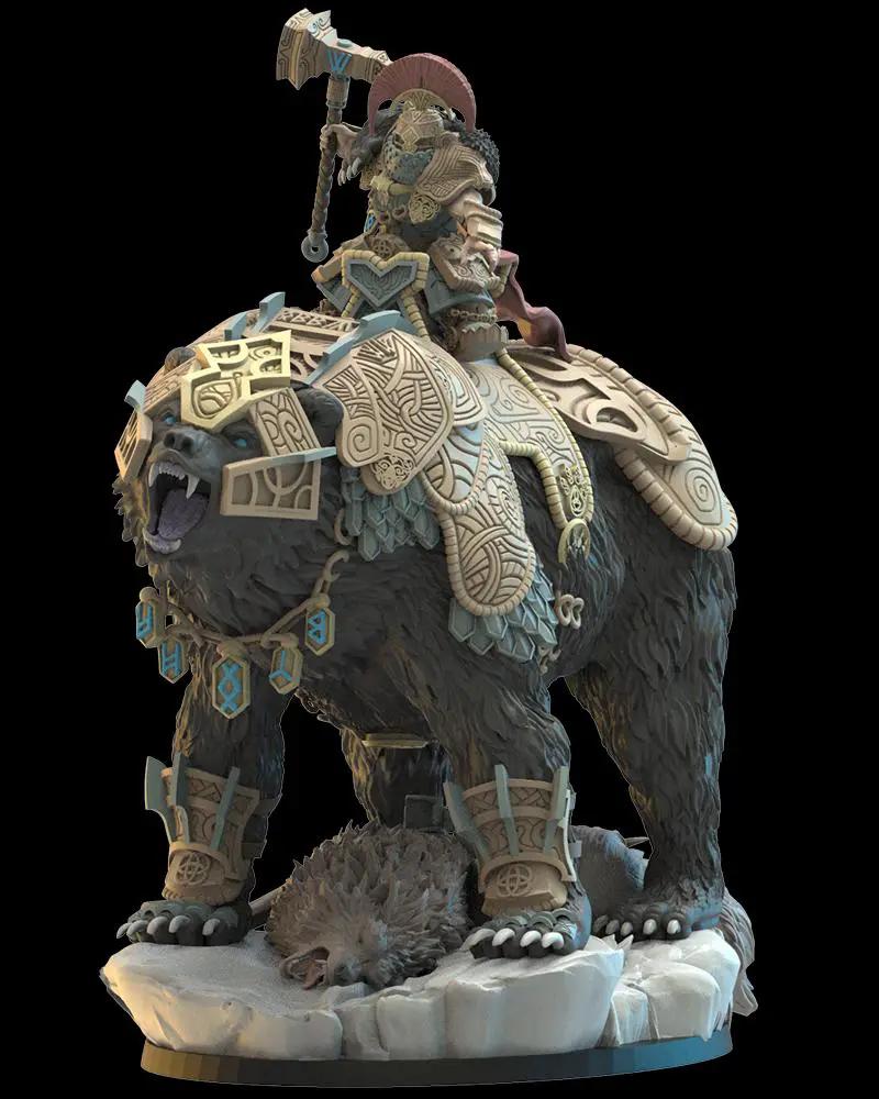 3D printed dwarf commander figure from Lost Kingdom Miniatures, part of the Bofarr Dwarf Commander series, detailed miniature model