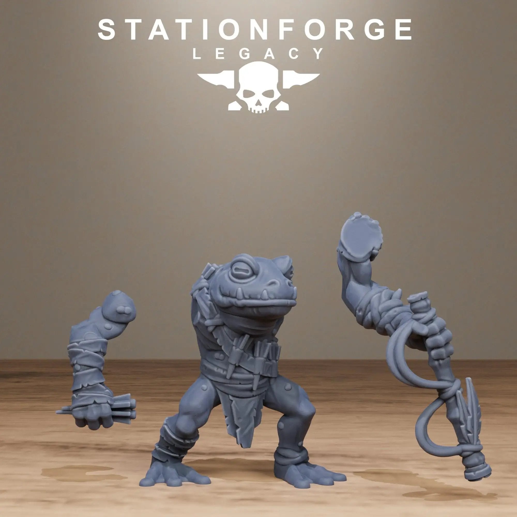 3D printed Bogkin Infantry miniature by Last Hope Miniatures for StationForge Miniatures, showing detailed figures in combat stance.