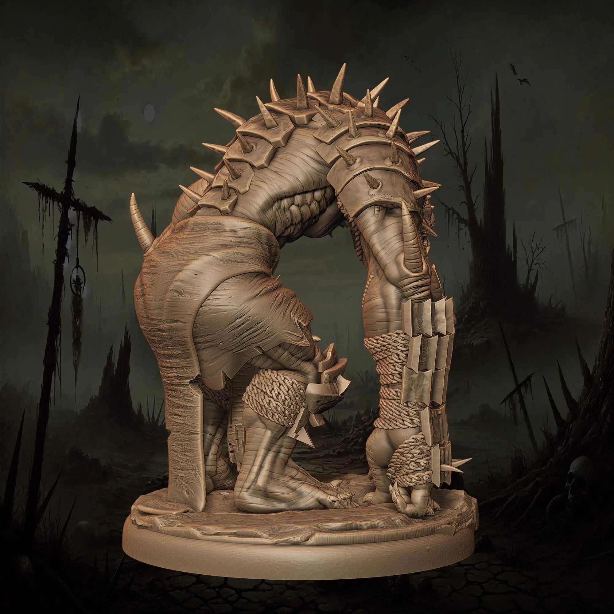 3D printed Bonecrusher Troll miniature by Last Hope Miniatures, detailed fantasy troll figure for tabletop gaming and collection.