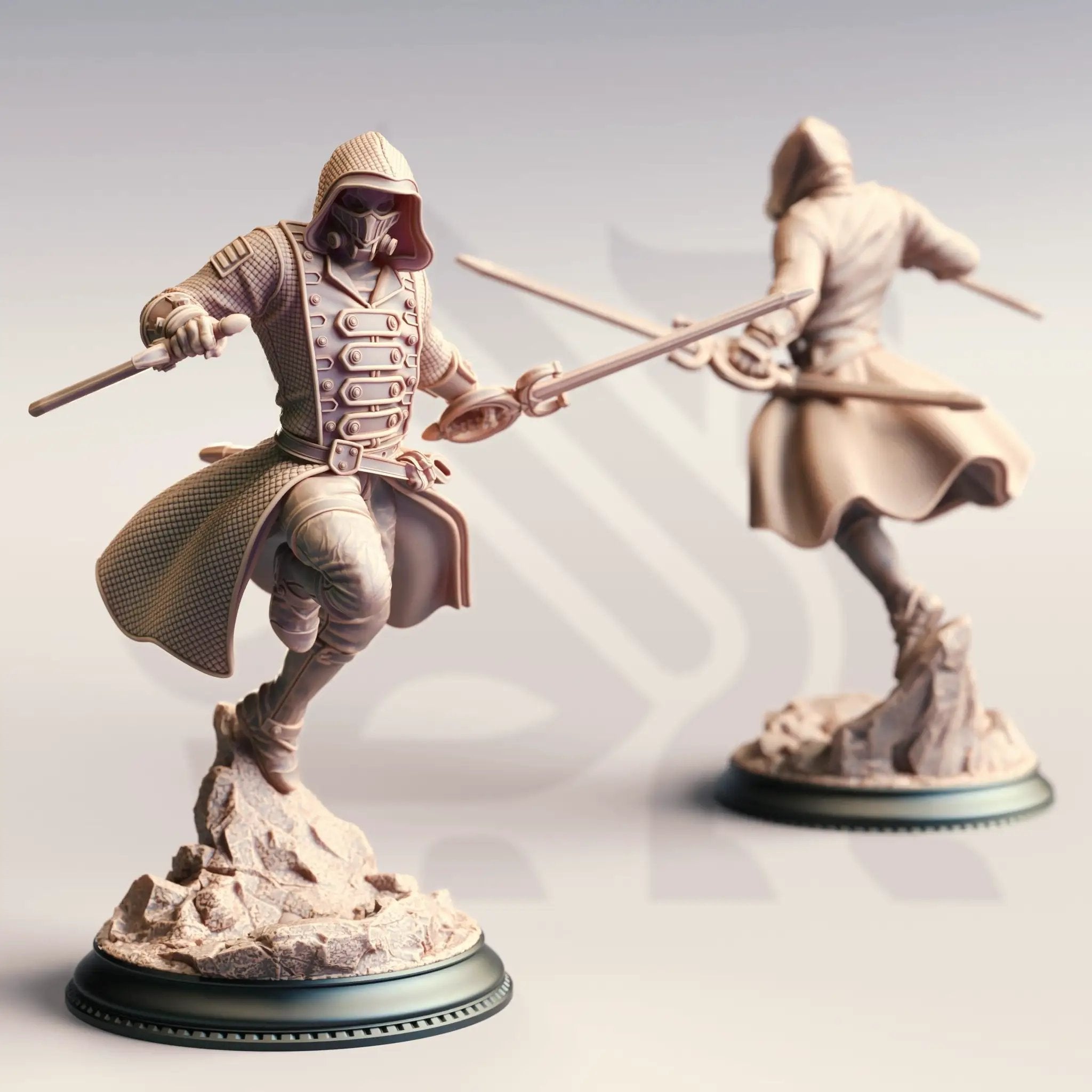 3D printed Brutus - The People's Blade miniature by Last Hope Miniatures, showing detailed sculpt with intricate armor and weapon features.
