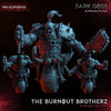 3D printed Burnout Brotherz miniatures by Dark Gods, part of Last Hope Miniatures collection, featuring detailed dark fantasy figures.