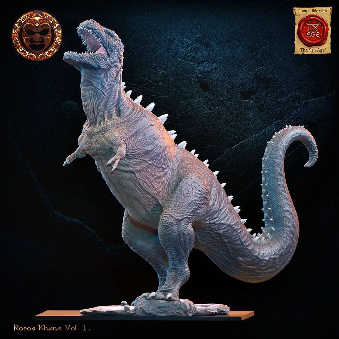 3D printed Burrunjor miniature by Last Hope Miniatures, detailed reptilian creature with textured scales and menacing posture.