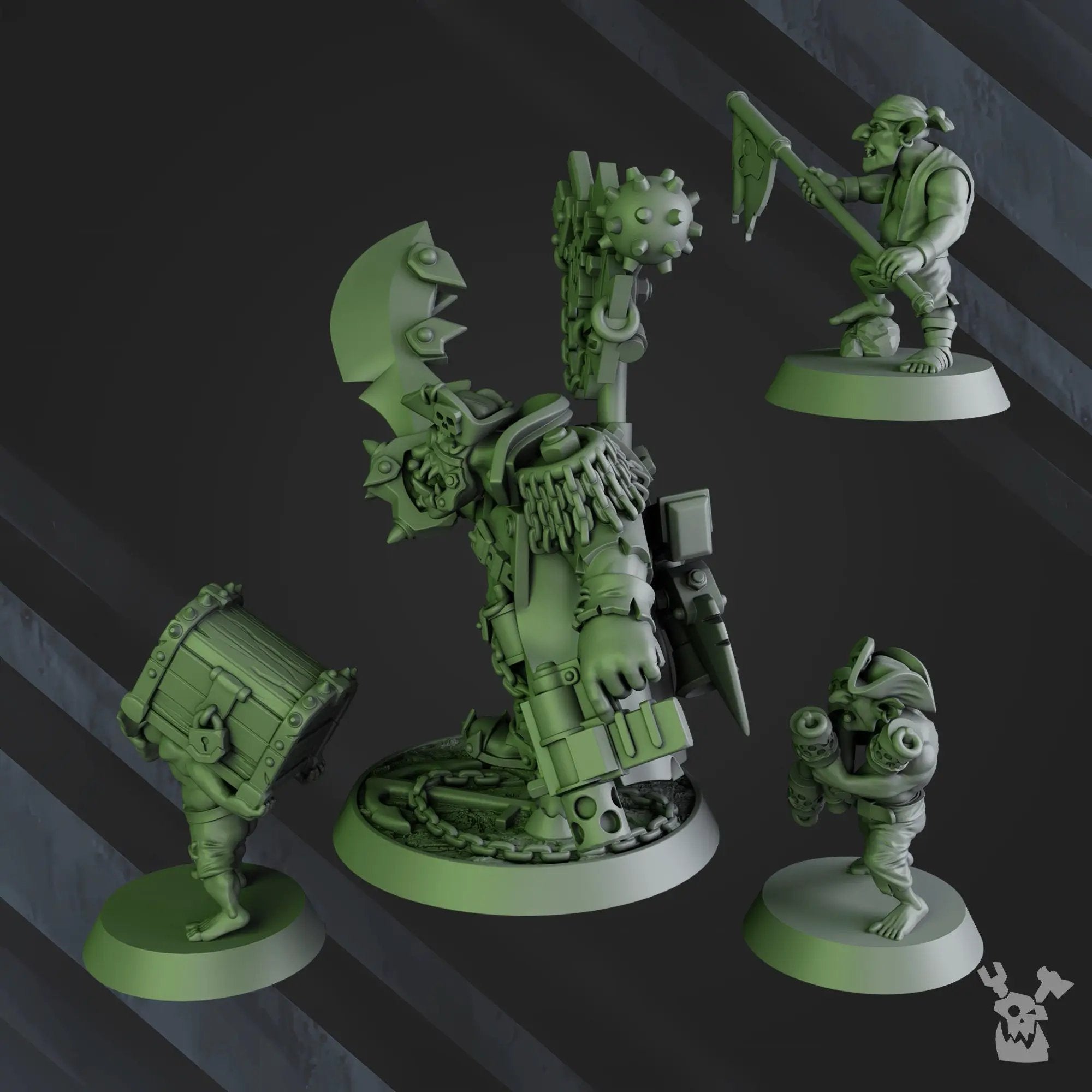 3D printed Captain BladeBeard miniature by Last Hope Miniatures, detailed figure with armored coat and fierce expression.