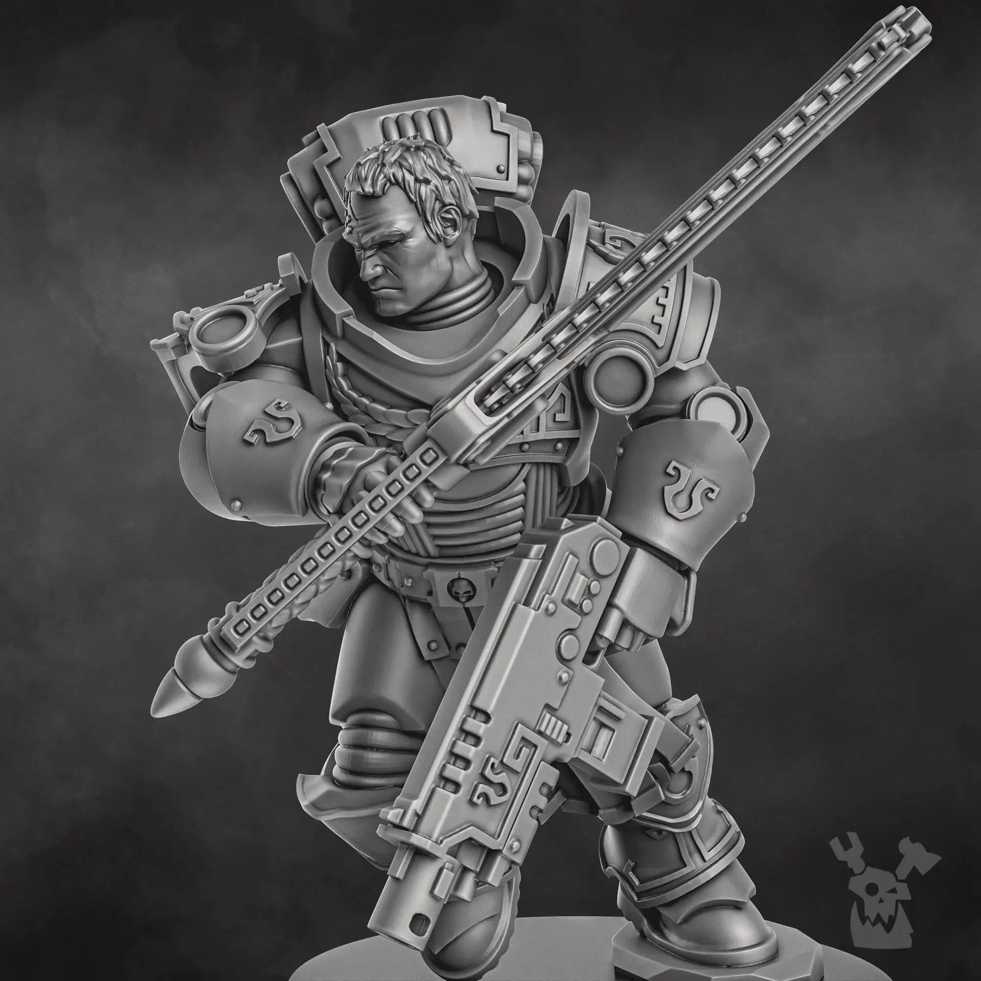 3D printed Captain Caelus miniature by Last Hope Miniatures from DakkaDakka Miniatures, showing detailed sci-fi soldier figure.