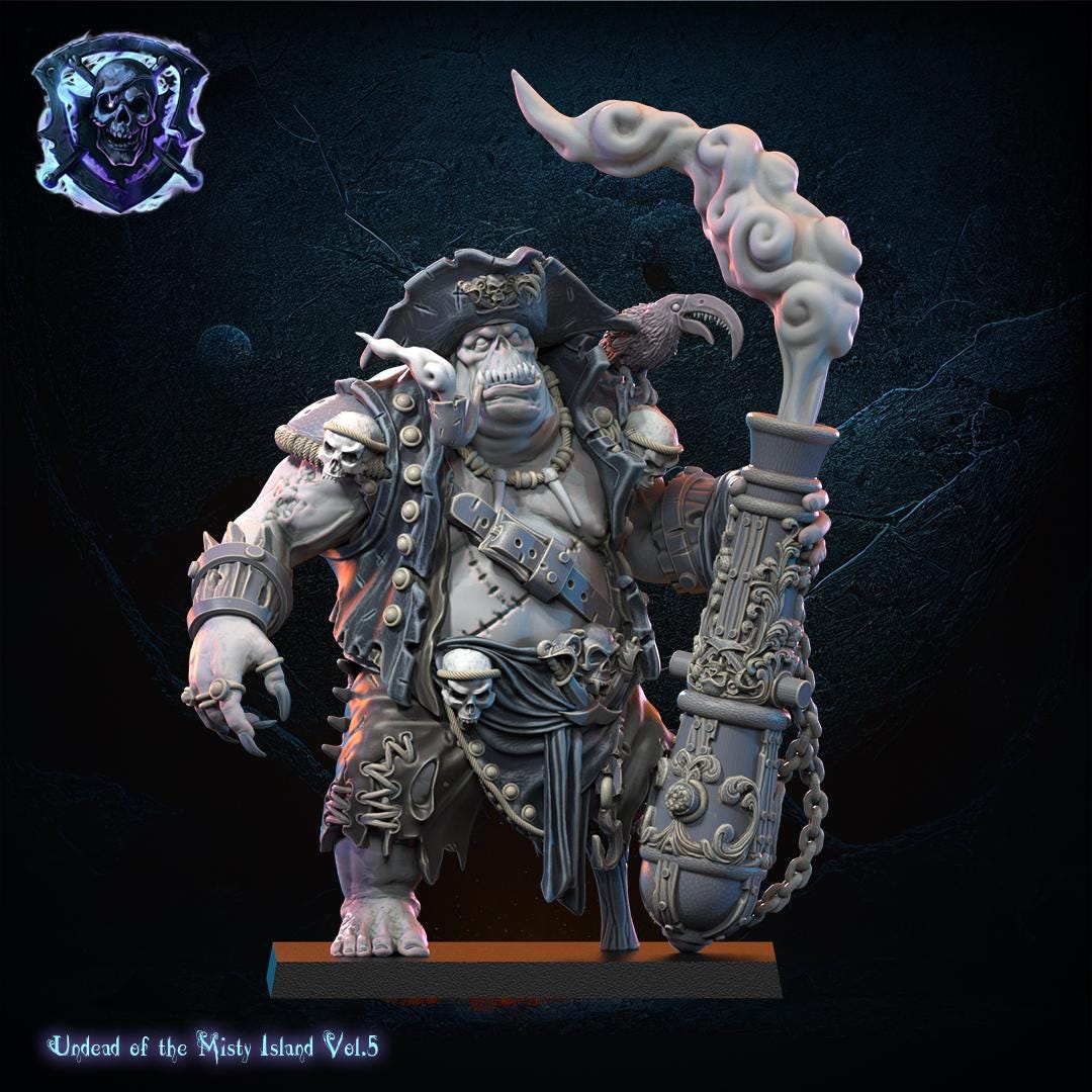 3D printed Captain Smoke miniature by Lost Kingdom Miniatures, featuring detailed sculpt and dynamic pose in a close-up view
