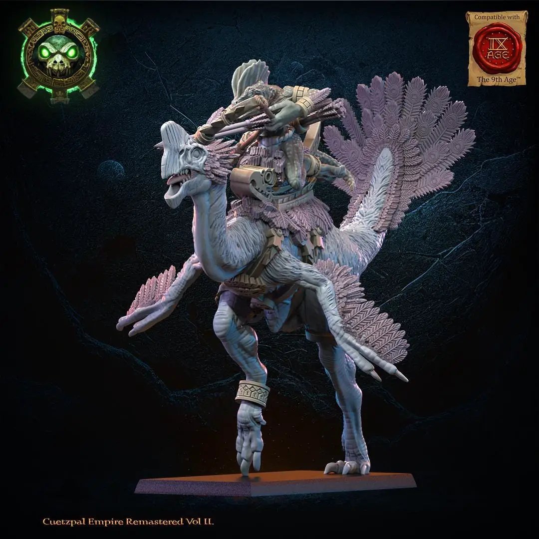 3D printed Ceratomimus Bow Heroine miniature by Lost Kingdom Miniatures, detailed figure with bow in dynamic pose.