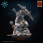 3D printed Chaos Barbarian Chieftain miniature by Last Hope Miniatures for Lost Kingdom Miniatures, detailed fantasy figure.
