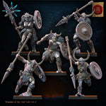3D printed Chaos Barbarian Regiment by Last Hope Miniatures for Lost Kingdom Miniatures, featuring detailed fantasy warrior figures.