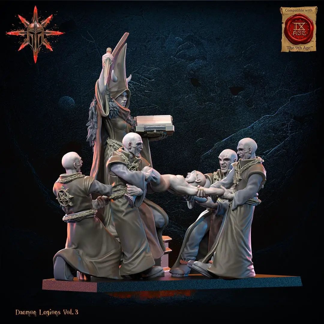 3D printed Chaos Cultist Sacrifice miniature by Last Hope Miniatures, featuring detailed cultist figure with dark, ominous design.
