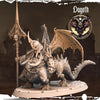 3D printed Chaos Dragonkin miniature by Last Hope Miniatures, featuring detailed dragon features and dynamic pose.