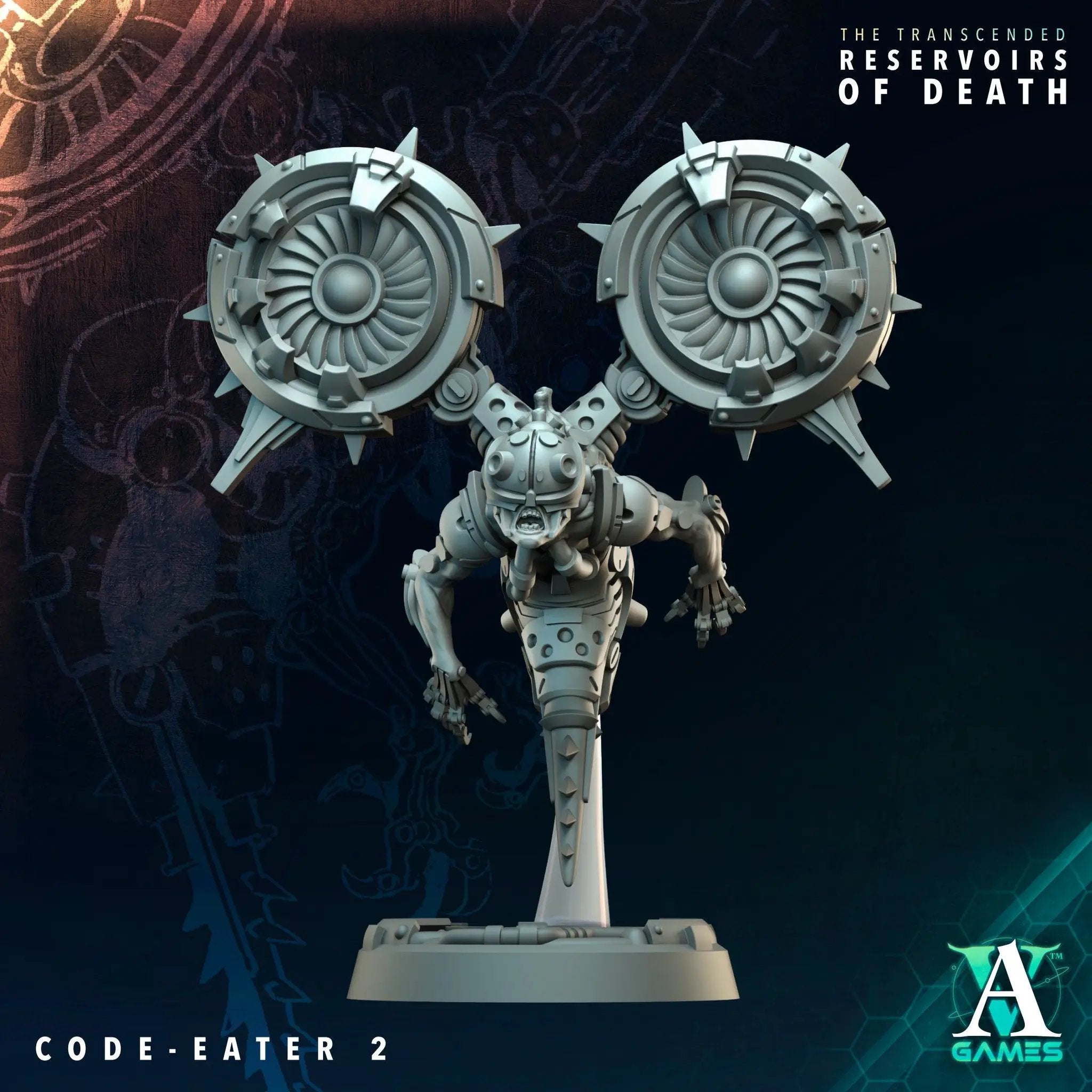 Ten 3D printed Code Eaters miniatures by Last Hope Miniatures for Archvillain Games, detailed fantasy creature models.