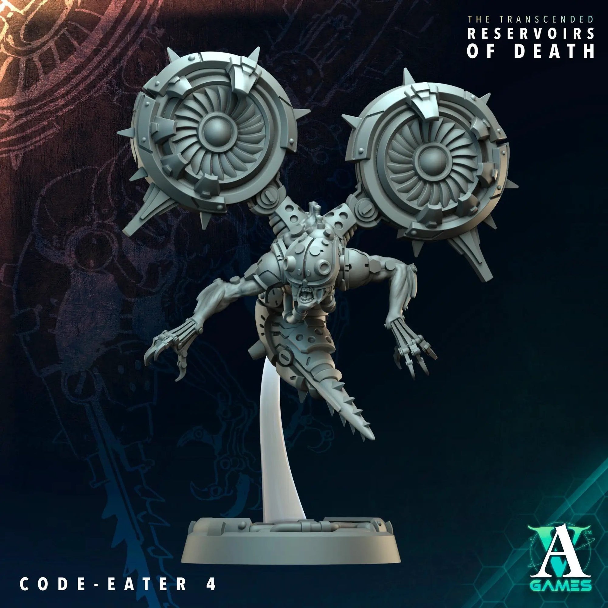 Ten 3D printed Code Eaters miniatures by Last Hope Miniatures for Archvillain Games, featuring detailed sculpted creature designs.