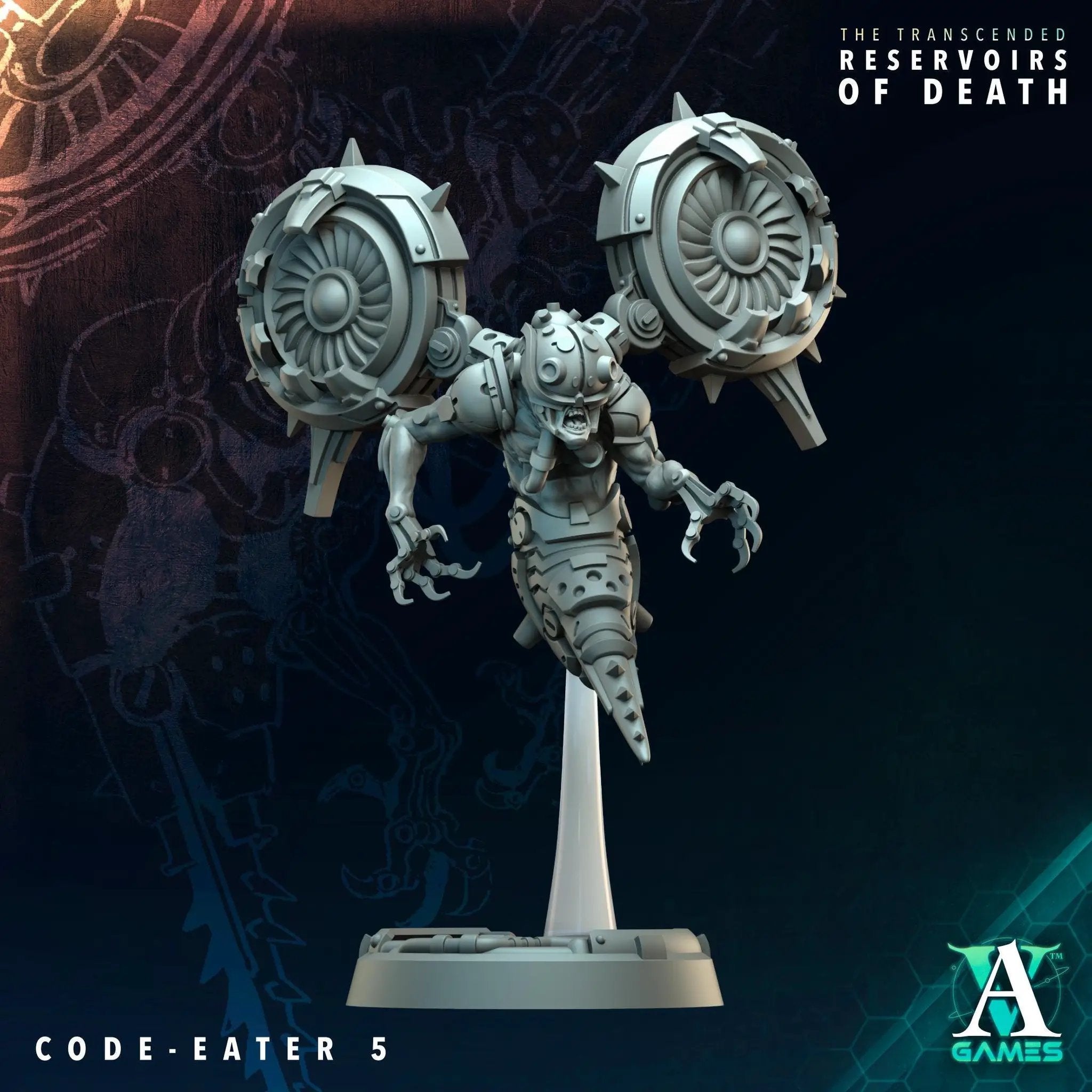 Ten 3D printed Code Eaters miniatures by Last Hope Miniatures for Archvillain Games, detailed sci-fi creature figures.