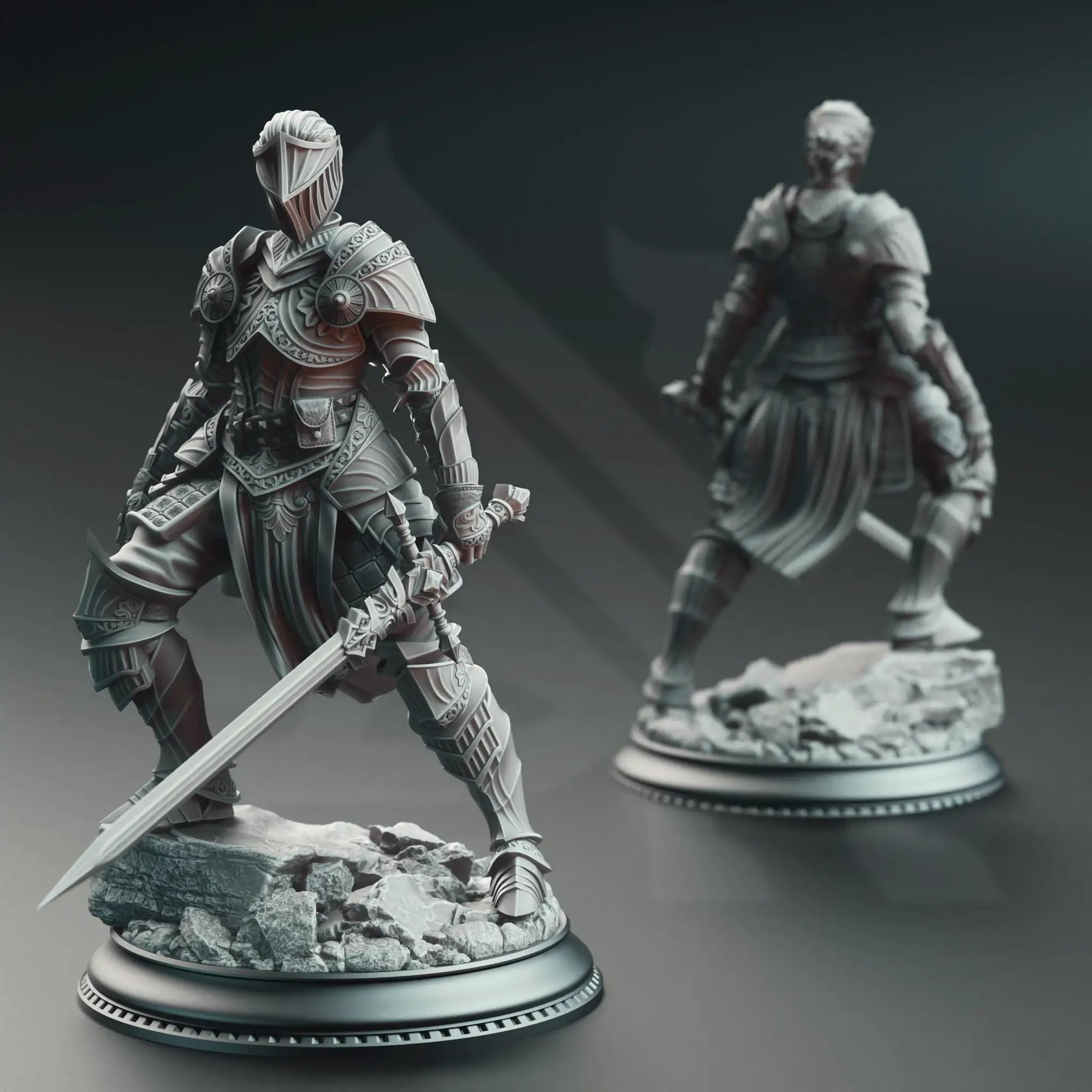 3D printed Commander of the West miniature by Last Hope Miniatures, featuring detailed armor and weaponry on a scenic base.