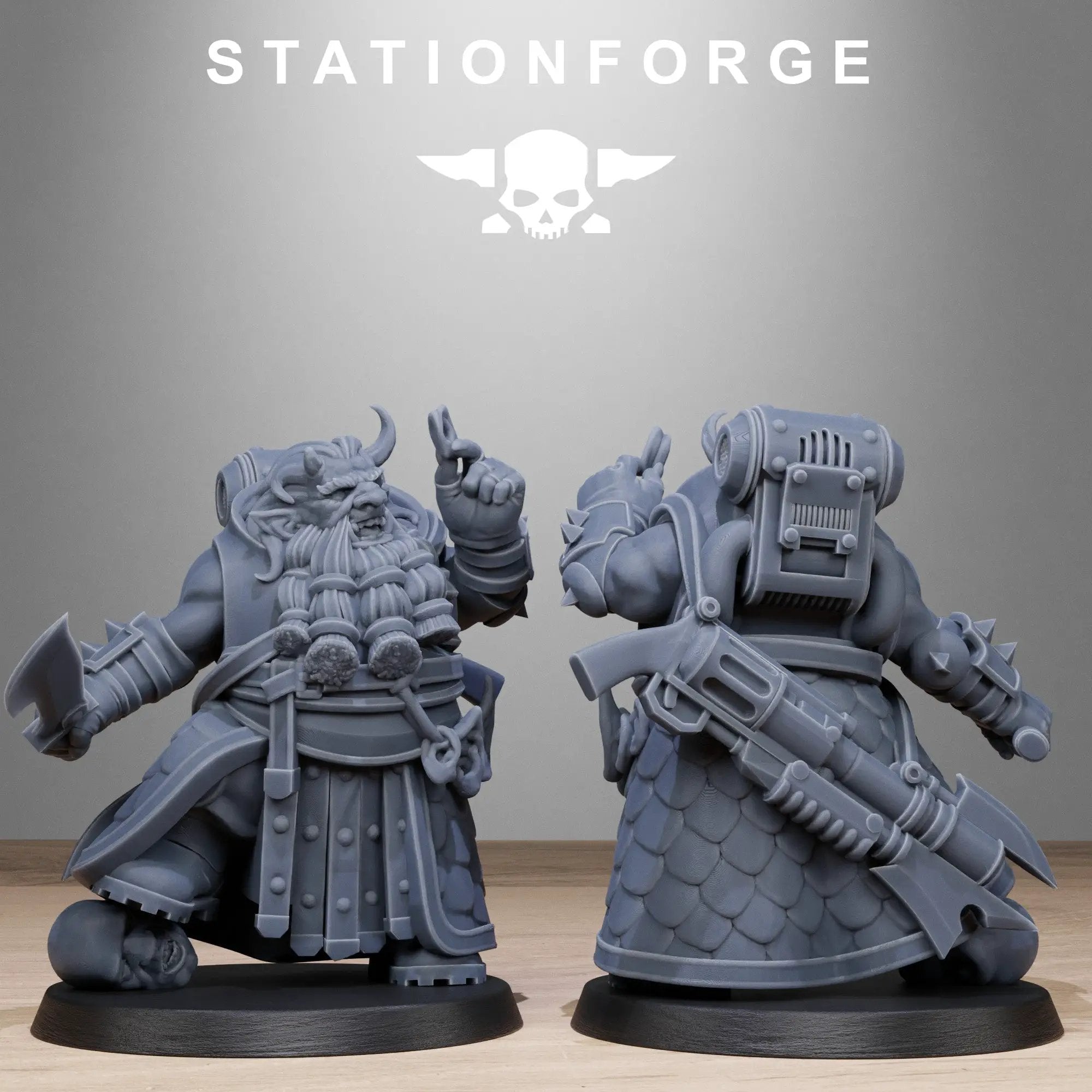 3D printed Corrupted Guard Dwarves by StationForge Miniatures, detailed fantasy dwarf figures for tabletop gaming.