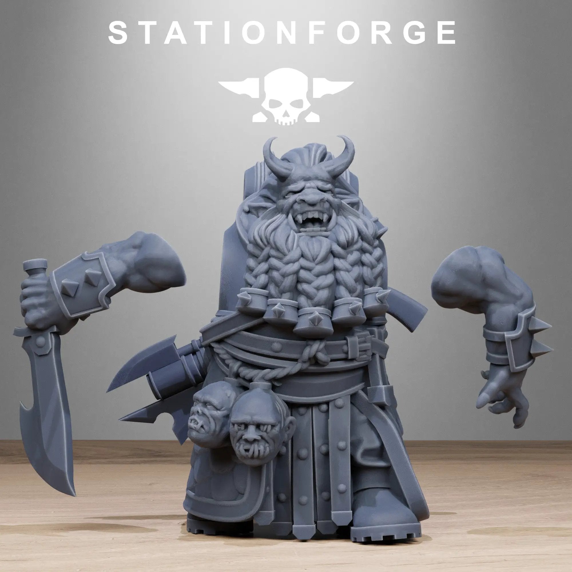 3D printed corrupted guard dwarves miniatures by StationForge Miniatures, featuring detailed dwarf figures with damaged armor and fierce expressions.