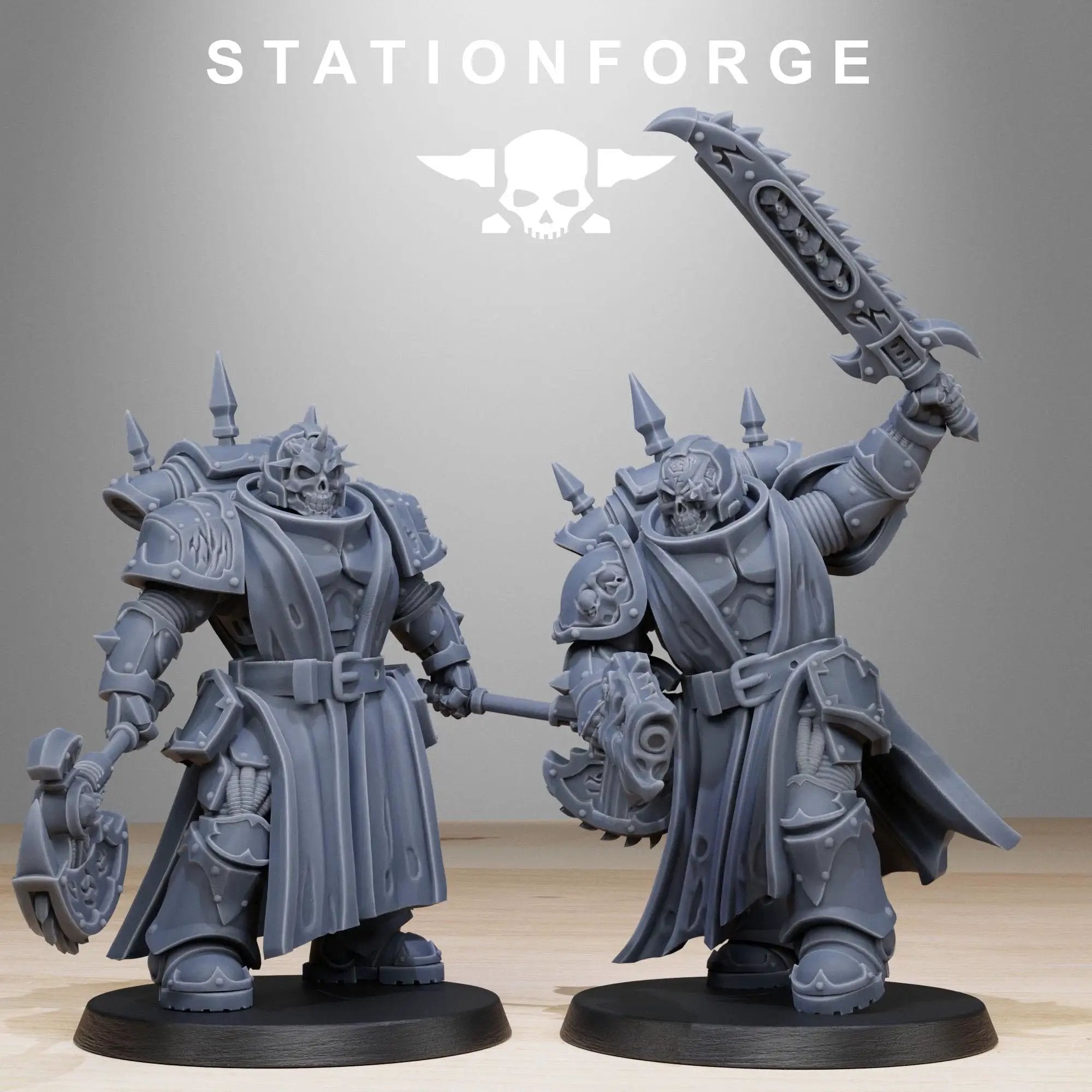 3D printed Corrupted Socratis Squad miniatures by Last Hope Miniatures, featuring detailed, dark fantasy figures from StationForge.
