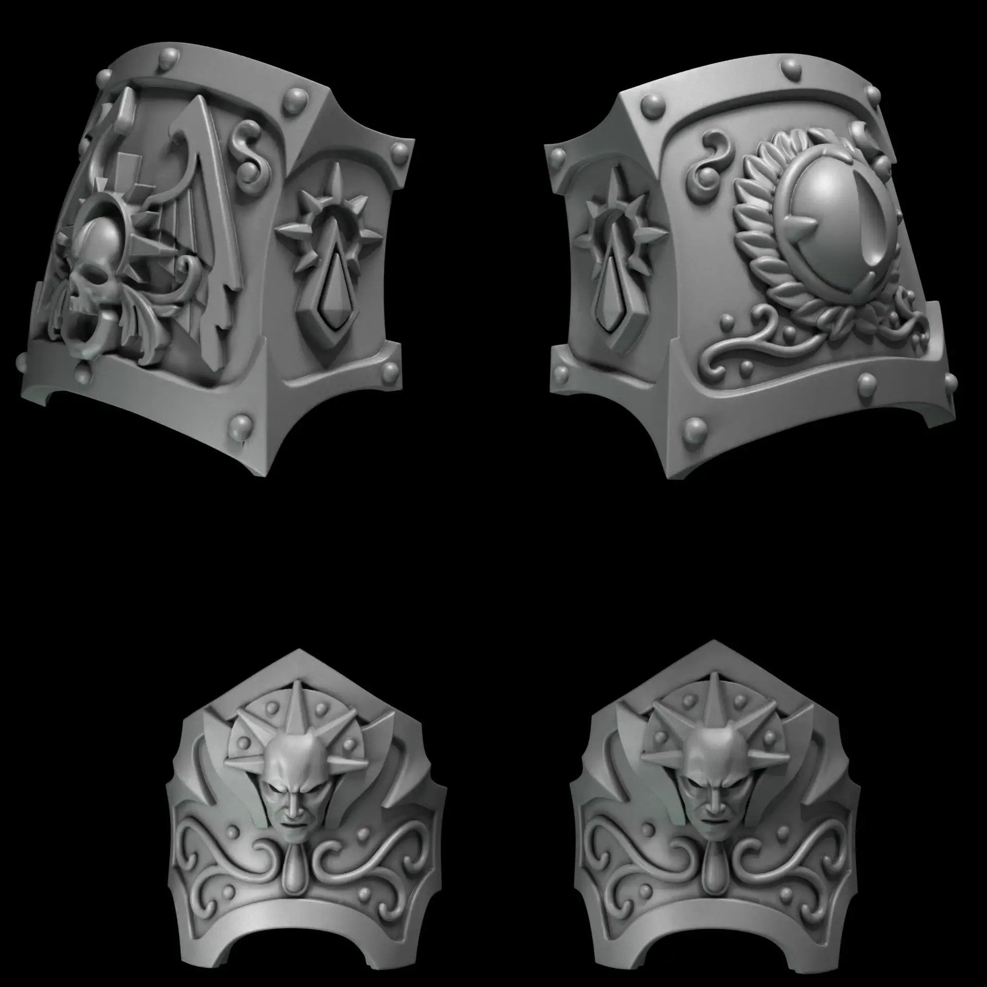 3d printed Crimson Lords Ancient Armor upgrade kit by Last Hope Miniatures, featuring detailed red armor pieces for miniature models.
