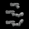 3D printed Crimson Lords plasma guns by Last Hope Miniatures for Greytide Studio, featuring detailed sci-fi weapon designs.