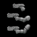 3D printed Crimson Lords plasma guns by Last Hope Miniatures for Greytide Studio, featuring detailed sci-fi weapon designs.