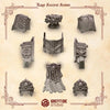 3D printed Crimson Lords Rage ancient armor upgrade kit by Last Hope Miniatures for Greytide Studio, featuring detailed armor pieces.