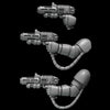 3D printed Crimson Wings Hellfire Guns by Greytide Studio for Last Hope Miniatures, detailed miniature with fiery weapon details.