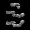 3D printed Crimson Wings Plasma Guns from Last Hope Miniatures by Greytide Studio, detailed miniature weapon with vibrant red wings.