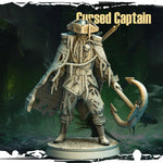 3D printed Cursed Captain miniature by Last Hope Miniatures, featuring detailed armor and menacing expression from Monolith Arts.