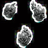 Set of 12 3D printed Cursed Company helmets by Greytide Studio, detailed miniature fantasy helmets for tabletop gaming.