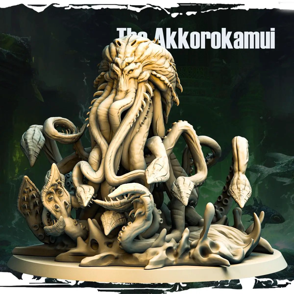 3D printed cursed octopus miniature by Last Hope Miniatures, featuring detailed tentacles and eerie design from Monolith Arts.