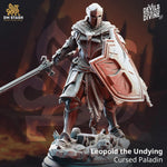 3D printed Cursed Paladin of Vengeance miniature by Last Hope Miniatures, detailed figure with dark armor and menacing stance.