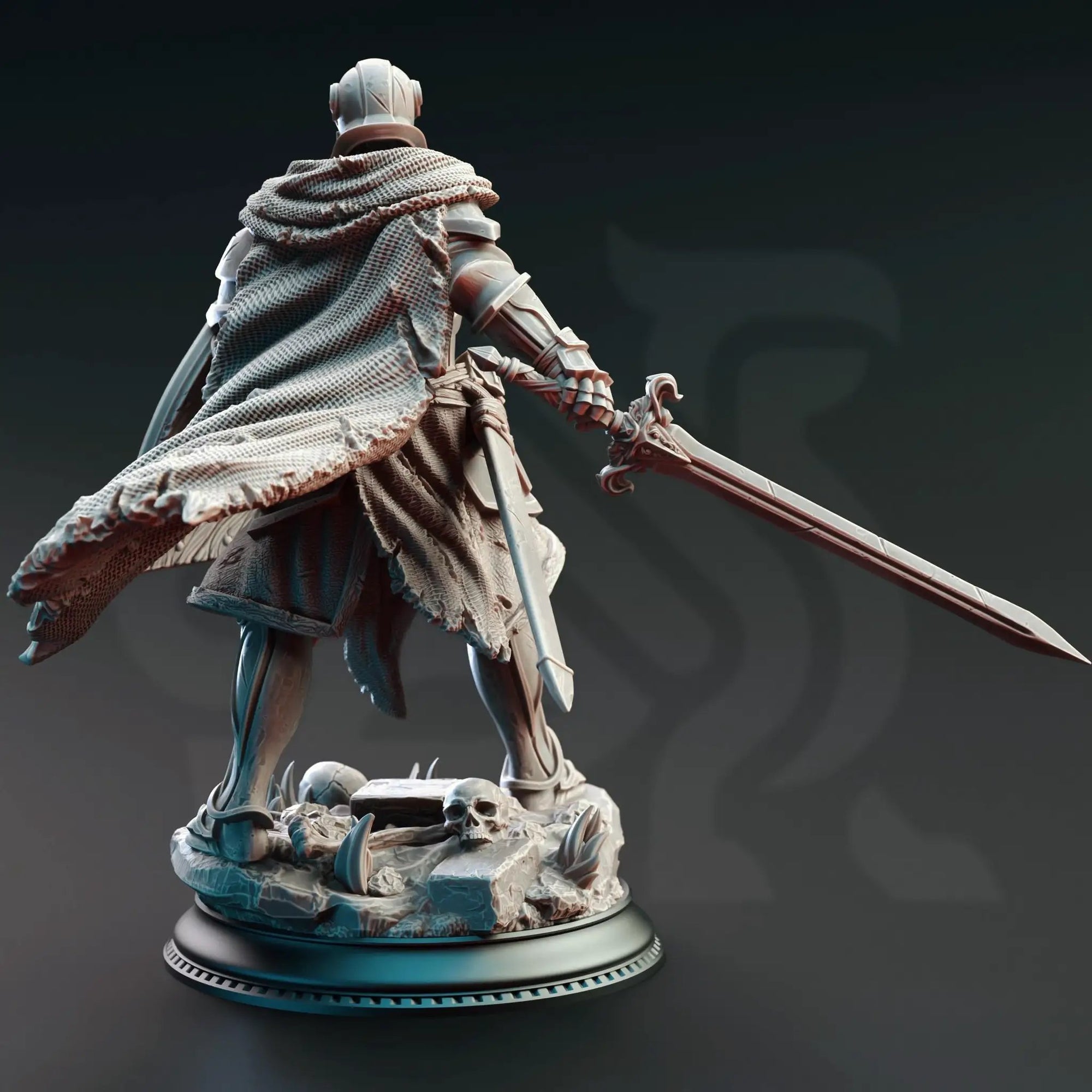 3D printed Cursed Paladin of Vengeance miniature from Last Hope Miniatures by DM Stash, showing detailed armor and menacing stance.