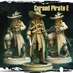3D printed cursed pirate captain miniature by Last Hope Miniatures, featuring detailed pirate captain with a menacing pose.