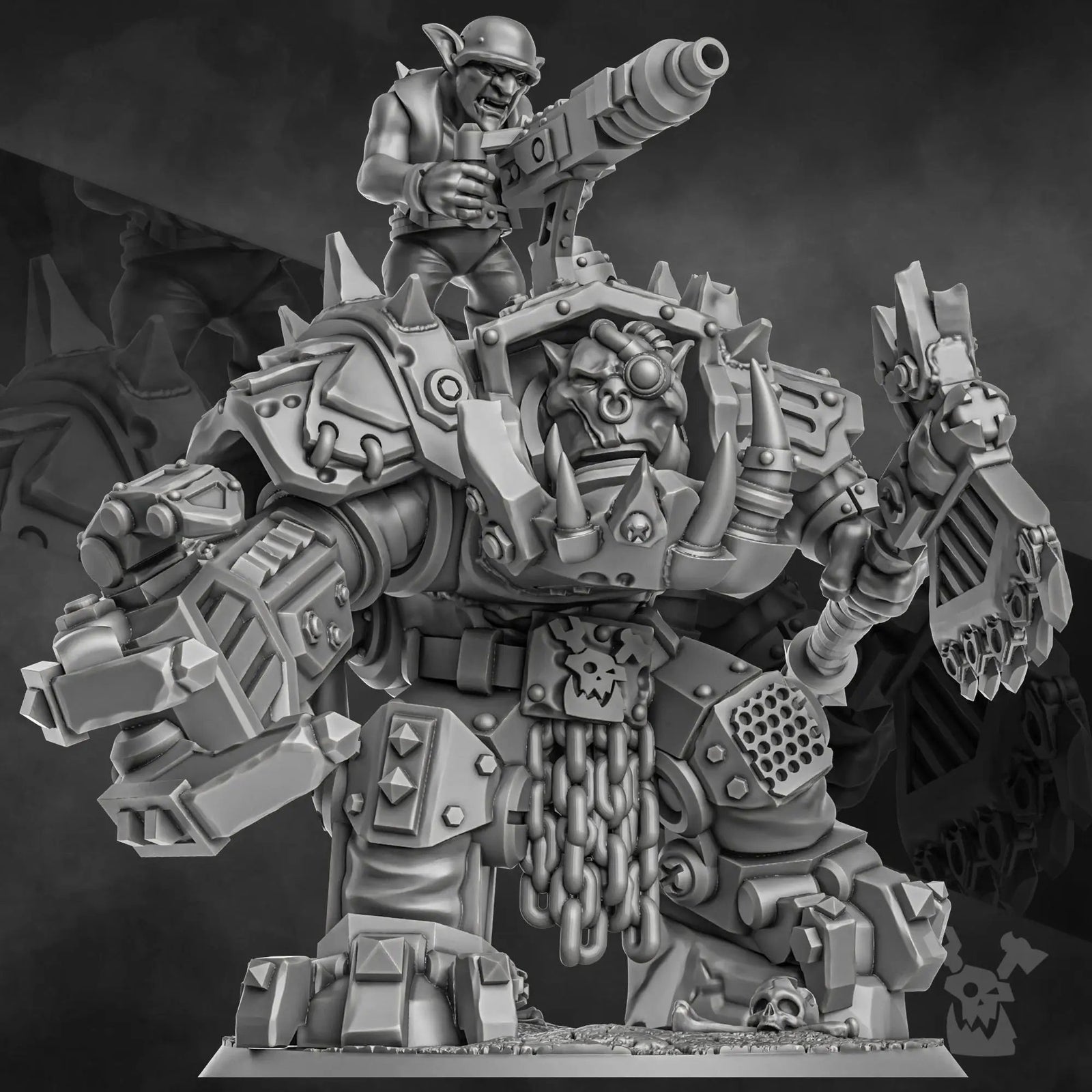 3D printed Da Great Arma Boss from DakkaDakka Miniatures by Last Hope Miniatures, detailed miniature figure for tabletop gaming