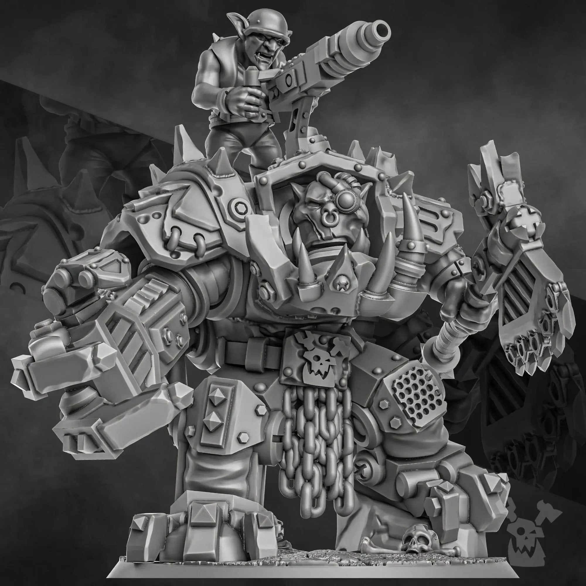 3D printed Da Great Arma Boss from DakkaDakka Miniatures by Last Hope Miniatures, detailed miniature figure for tabletop gaming