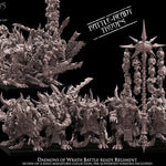 3D printed Daemons of Wrath Regiment by Avatars of War, detailed miniatures with demonic features and vibrant paintwork.