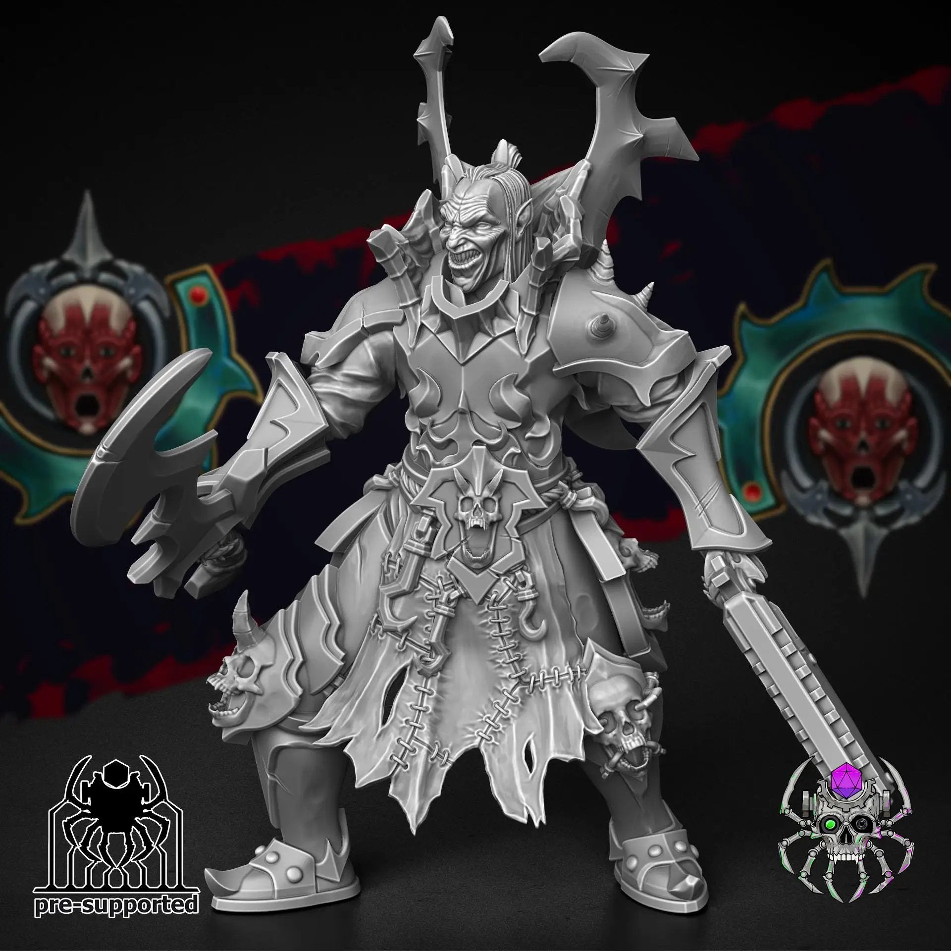 3D printed Dark Elf Blade Master miniature by Last Hope Miniatures, featuring detailed dark elf warrior with sword and armor.