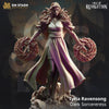 3D printed Dark Sorceress miniatures by Last Hope Miniatures, showcasing detailed dark mage figure with flowing robes and mystical accessories.