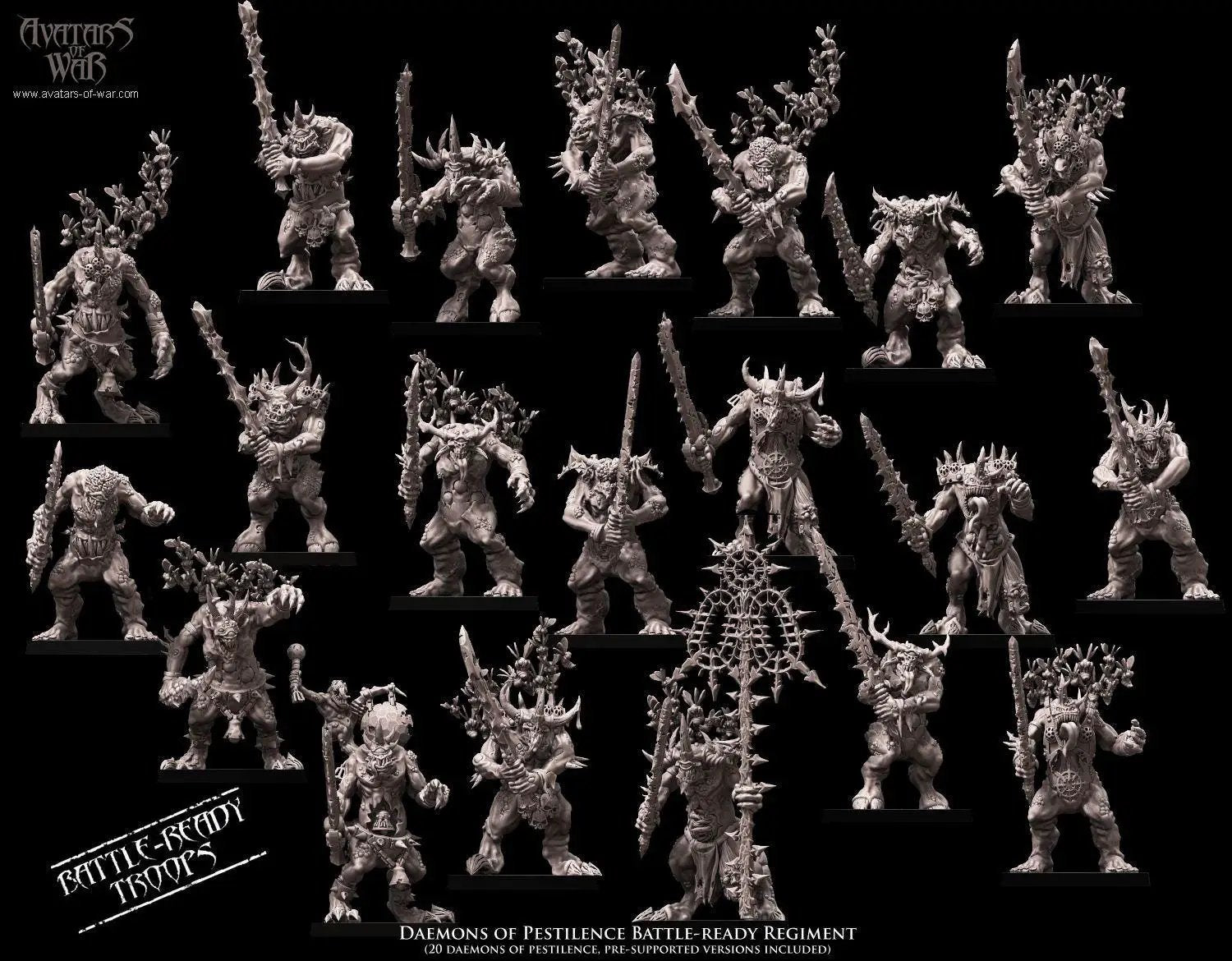 3D printed Demons of Pestilence miniature by Last Hope Miniatures, detailed fantasy demon figure for tabletop gaming.