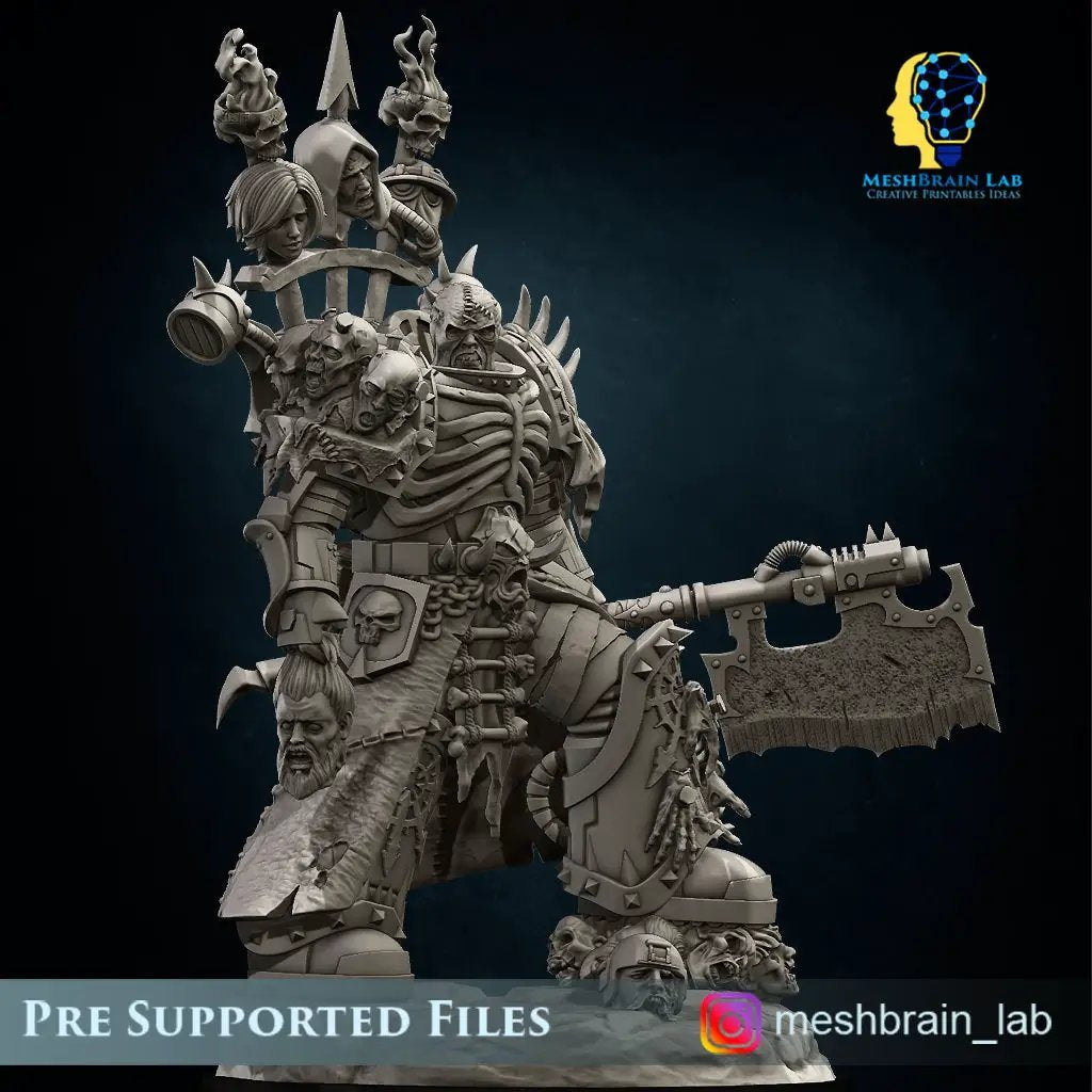 3D printed Doom Marine Executor Lord figure by Last Hope Miniatures, detailed fantasy miniature with armor and weaponry.