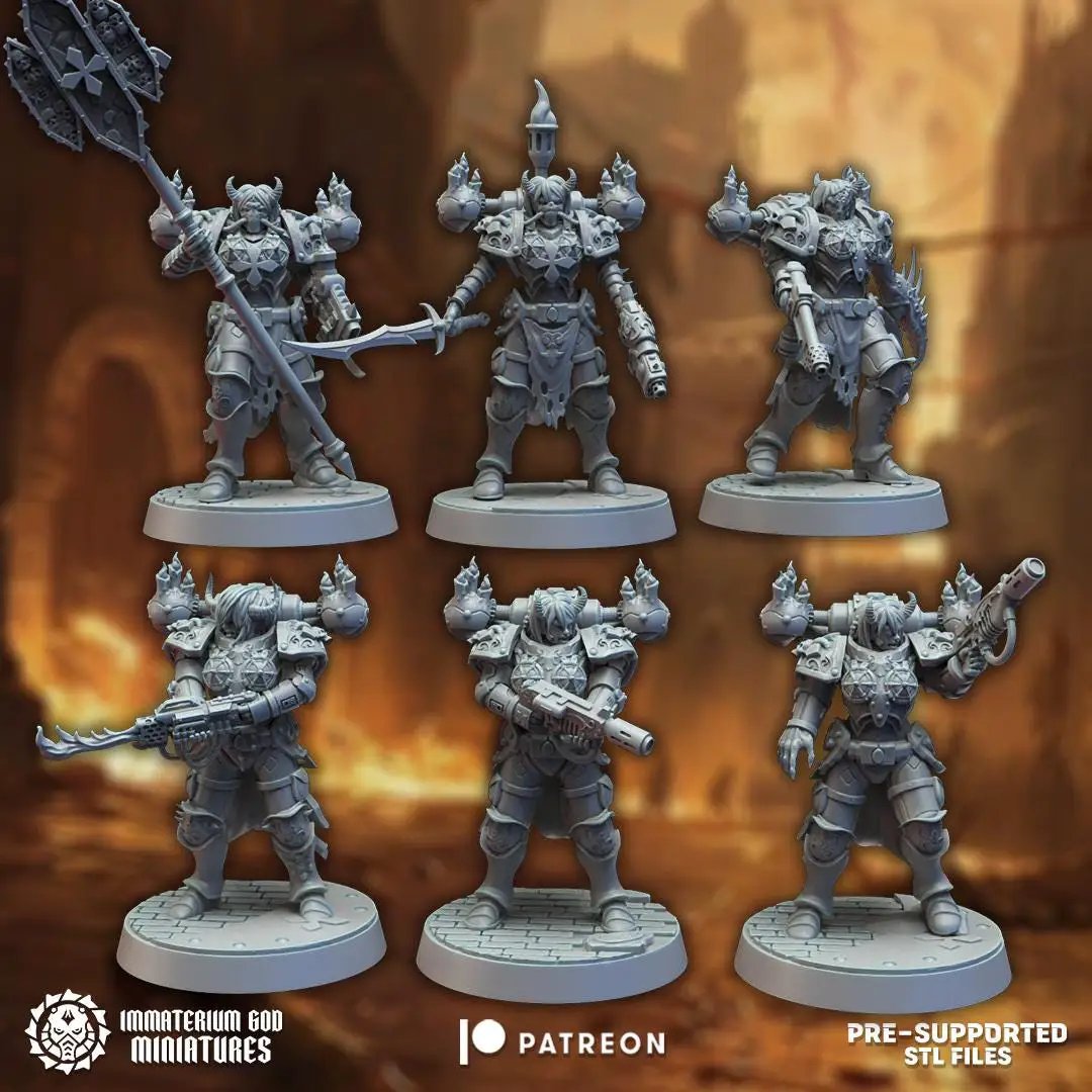 3D printed Doom Sisters miniatures by DakkaDakka Miniatures, six detailed figures from Last Hope Miniatures collection.