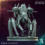 3D printed Doom-Spinner miniature by Last Hope Miniatures for Archvillain Games, featuring detailed sci-fi design and intricate textures.