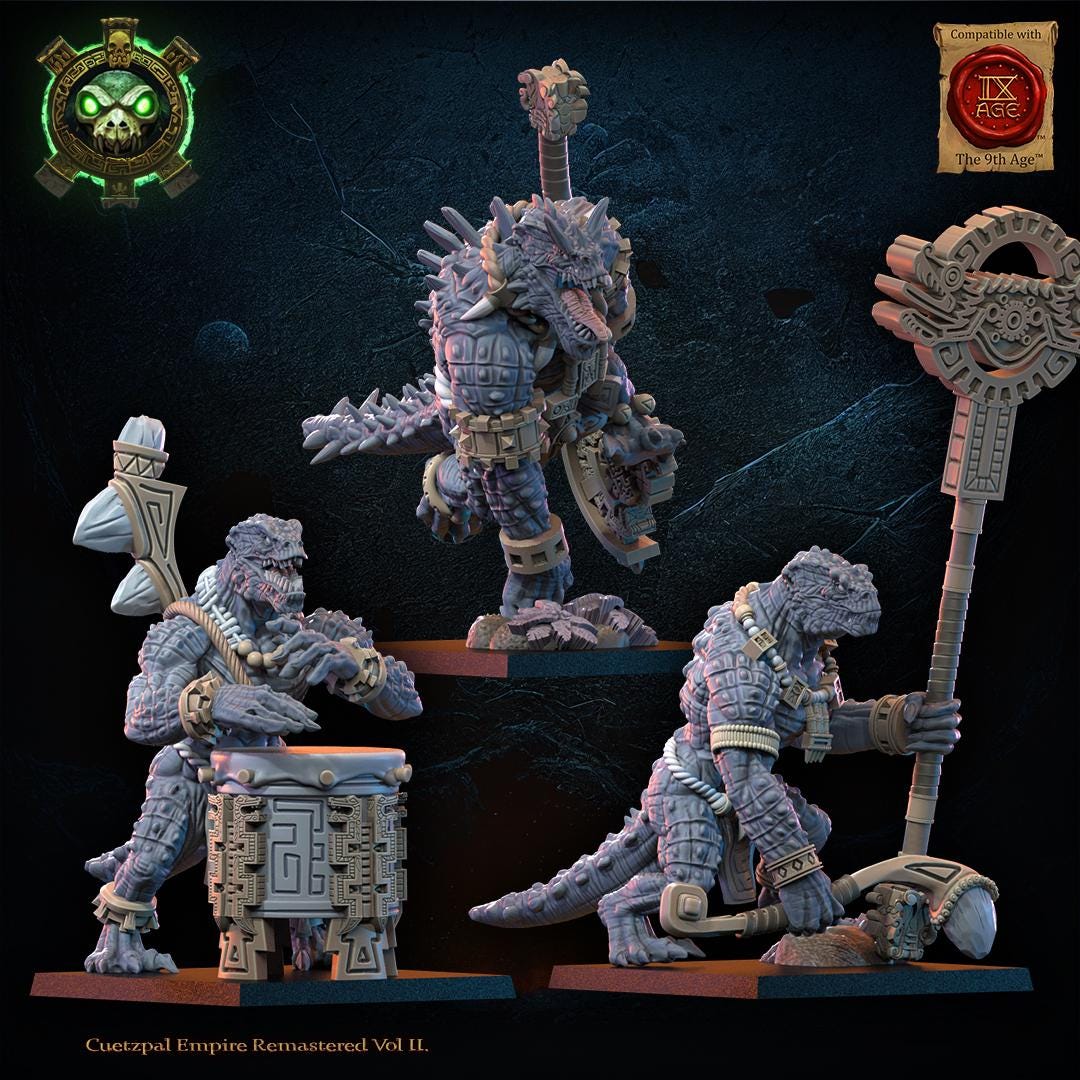 3D printed dragon elder command group miniature by Last Hope Miniatures, featuring detailed dragon figures for tabletop gaming.