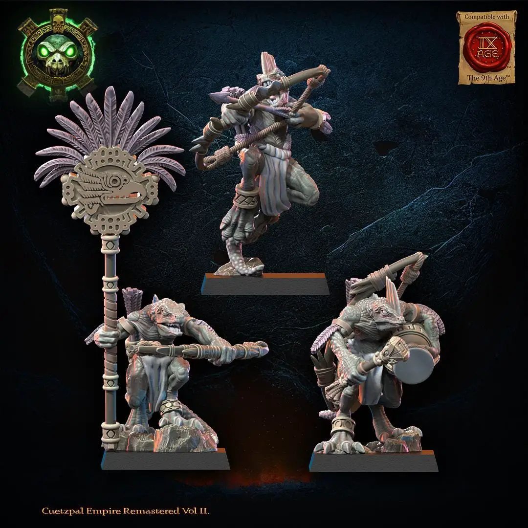 3D printed Dragon Kin Command Group by Lost Kingdom Miniatures, featuring detailed dragon figures for tabletop gaming.