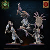 3D printed Dragon Kin Spear Command Group by Lost Kingdom Miniatures, featuring detailed dragon-themed miniatures for tabletop gaming.