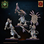 3D printed Dragon Kin Spear Command Group by Lost Kingdom Miniatures, featuring detailed dragon-themed miniatures for tabletop gaming.