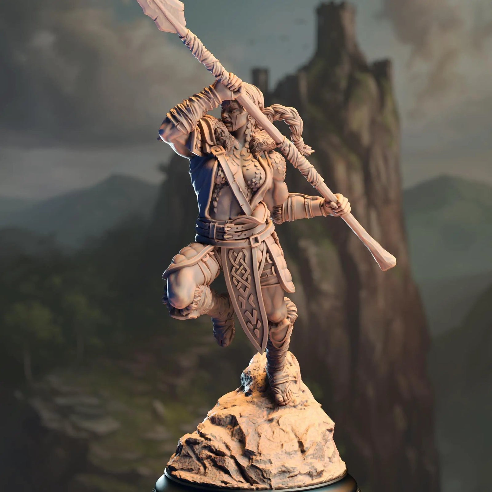 3D printed Dragonsoul Barbarian miniature by Last Hope Miniatures, featuring detailed fantasy warrior with sword and armor.