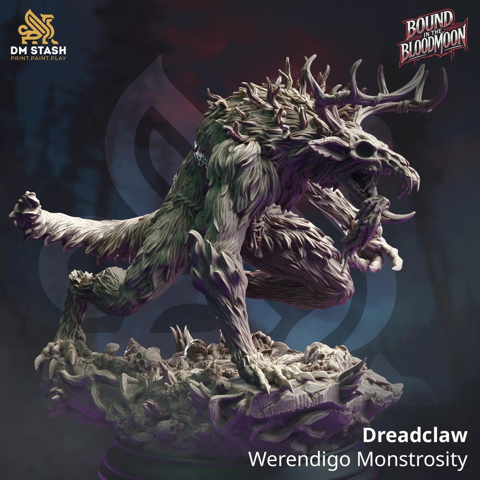 3D printed Dreadclaw Werendigo Monstrosity miniature by Last Hope Miniatures, featuring detailed monstrous creature design.
