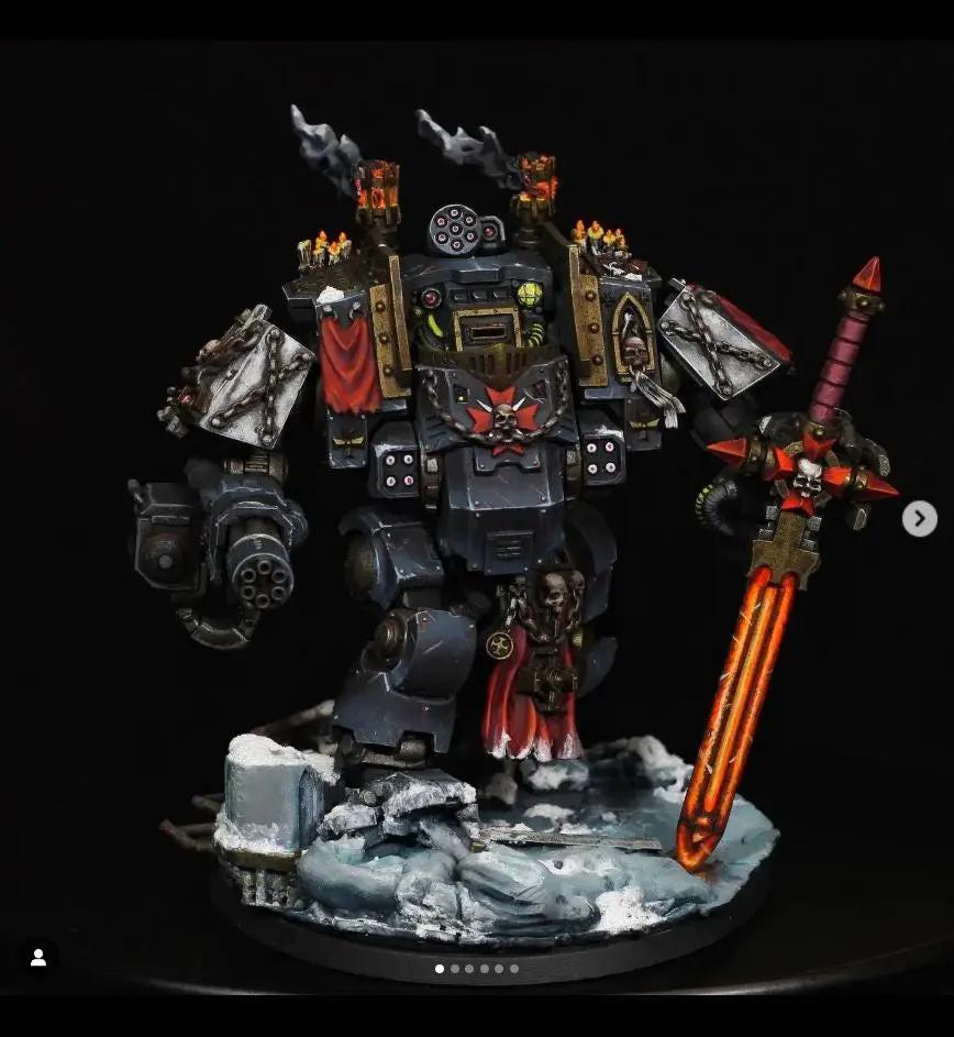 3D printed Dreadnought Upgrade Kit by Greytide Studio for Last Hope Miniatures, featuring detailed parts in gray resin.