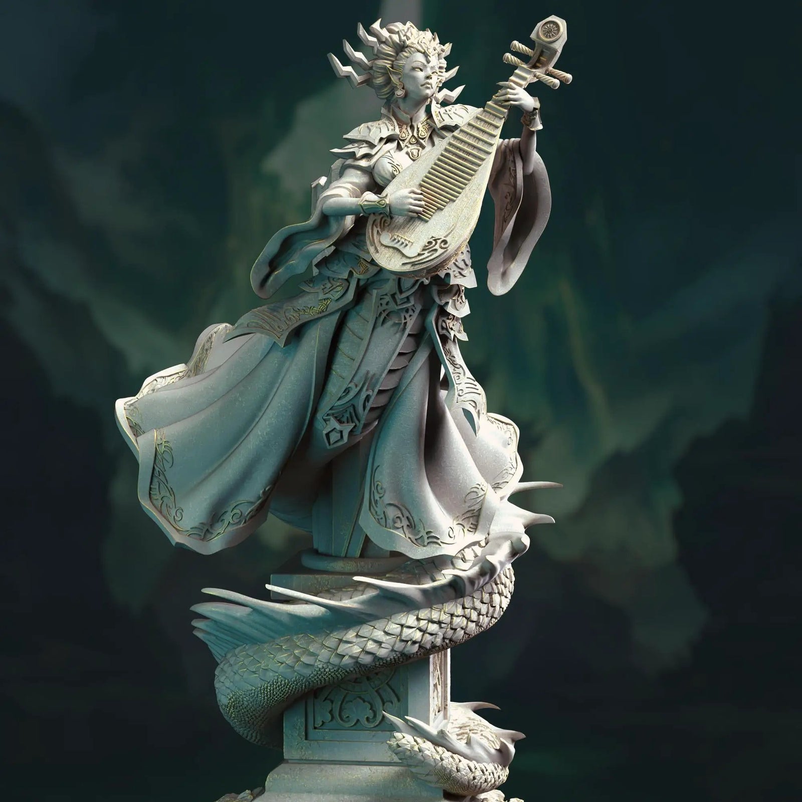 3D printed Eastern Medusa Siren miniatures by Last Hope Miniatures, featuring detailed resin sculpture with intricate Greek mythological design.